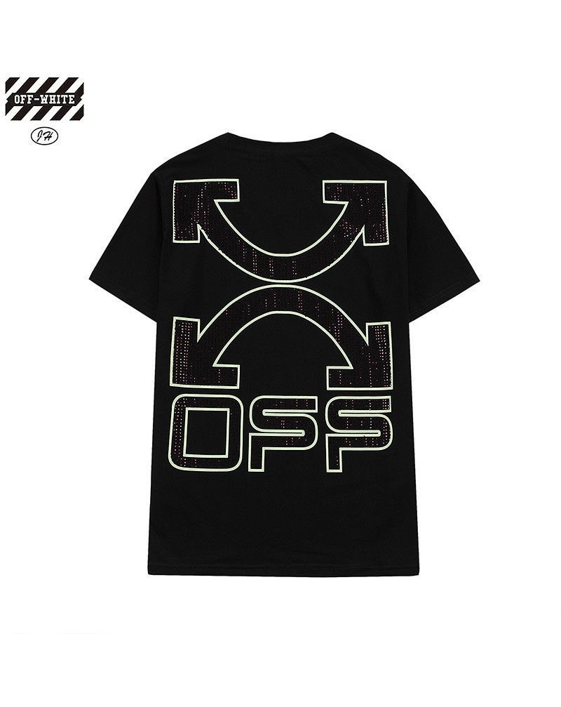 OFF-WHITE Tシャツ半袖カジュアル潮流個性人気ティシャツコットン製通気性よいペアお揃いウェアトップスカジュアルファッション