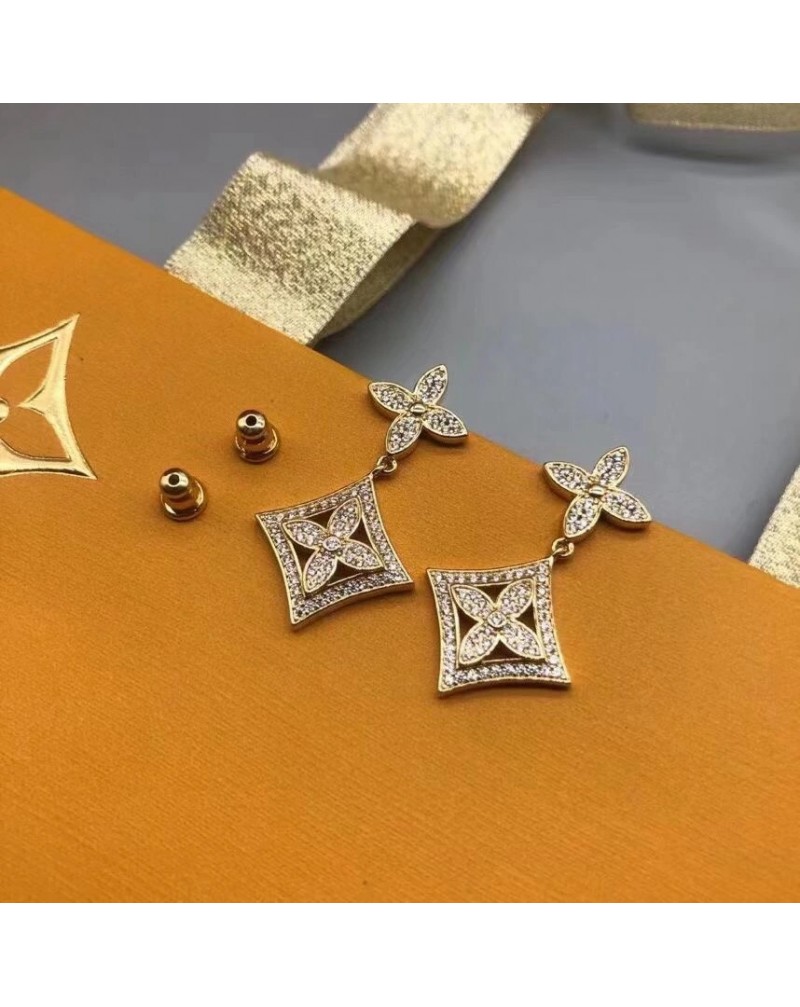ルイヴィトンピアスキラキラダイヤモンド付き高級vuitton ピアスお洒落人気売れ筋