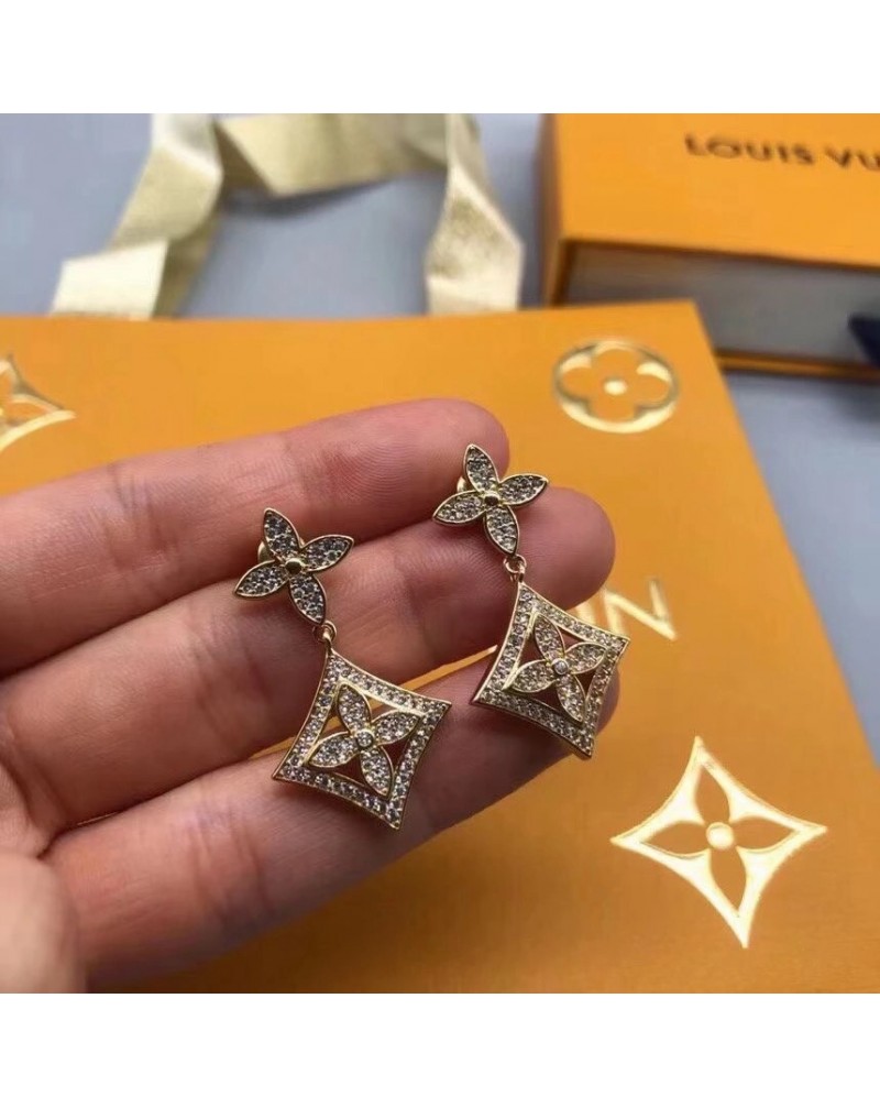 ルイヴィトンピアスキラキラダイヤモンド付き高級vuitton ピアスお洒落人気売れ筋