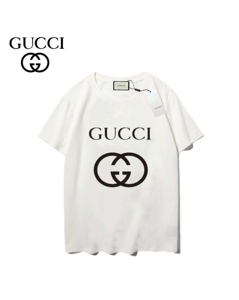 グッチｔシャツペアお揃いウェアトップスカジュアルファッション経典GGティシャツ半袖コットン製ソフト通気性よい