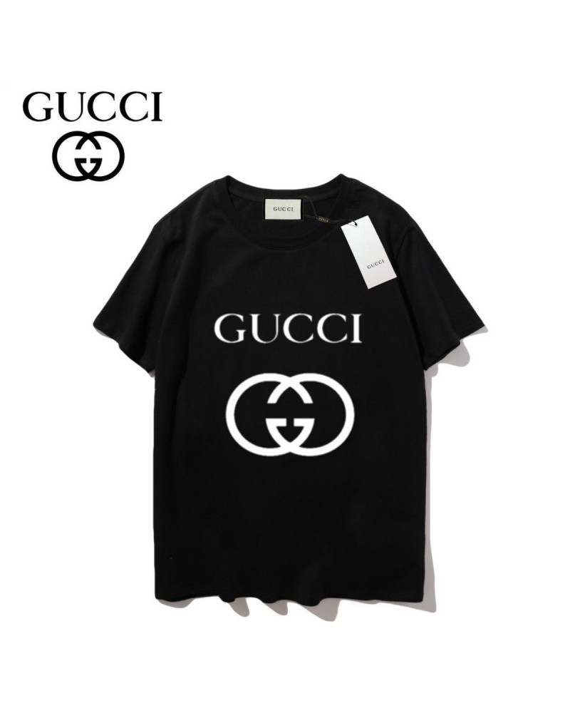 グッチｔシャツペアお揃いウェアトップスカジュアルファッション経典GGティシャツ半袖コットン製ソフト通気性よい