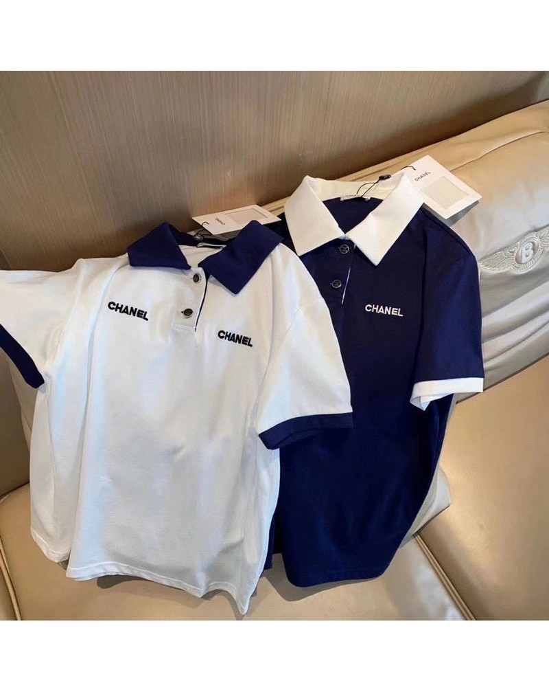 シャネル ｔシャツ半袖カジュアル小香風poloティシャツ女性向けお洒落ファッション