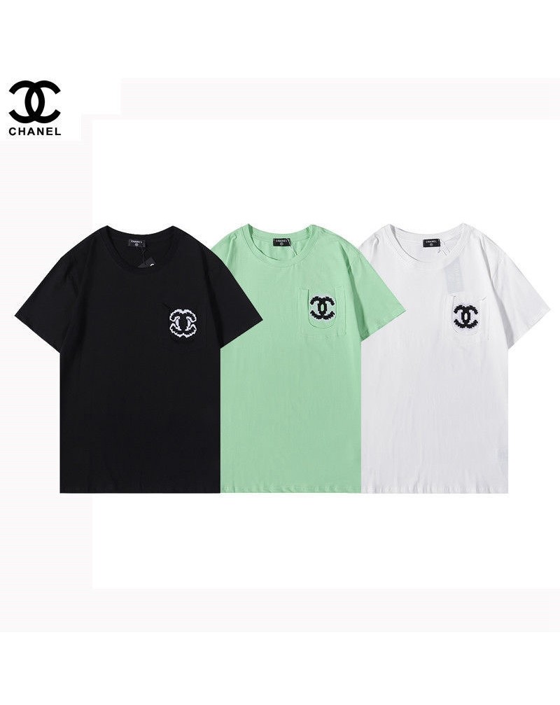 シャネルｔシャツ半袖お洒落小香風ウェアトップスカジュアルファッション人気ティシャツコットン製通用性よい男女兼用
