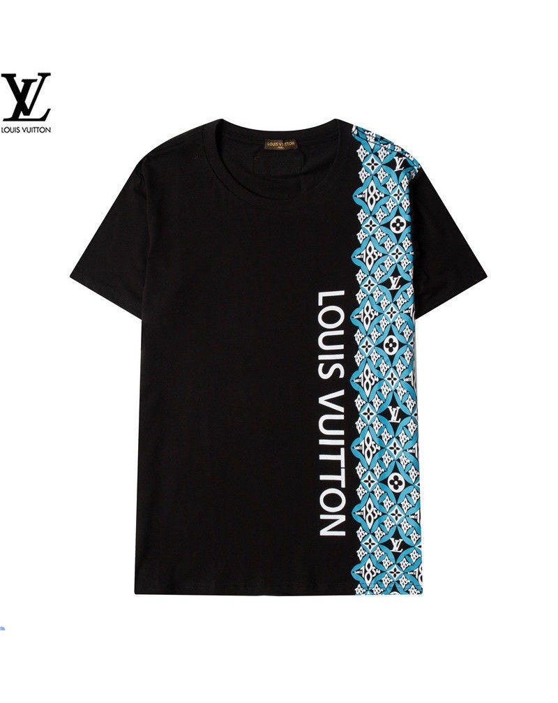 ルイヴィトンtシャツ半袖個性潮流ファッションウェアトップス男女兼用人気丸首上着コットン製ソフト通気性よい