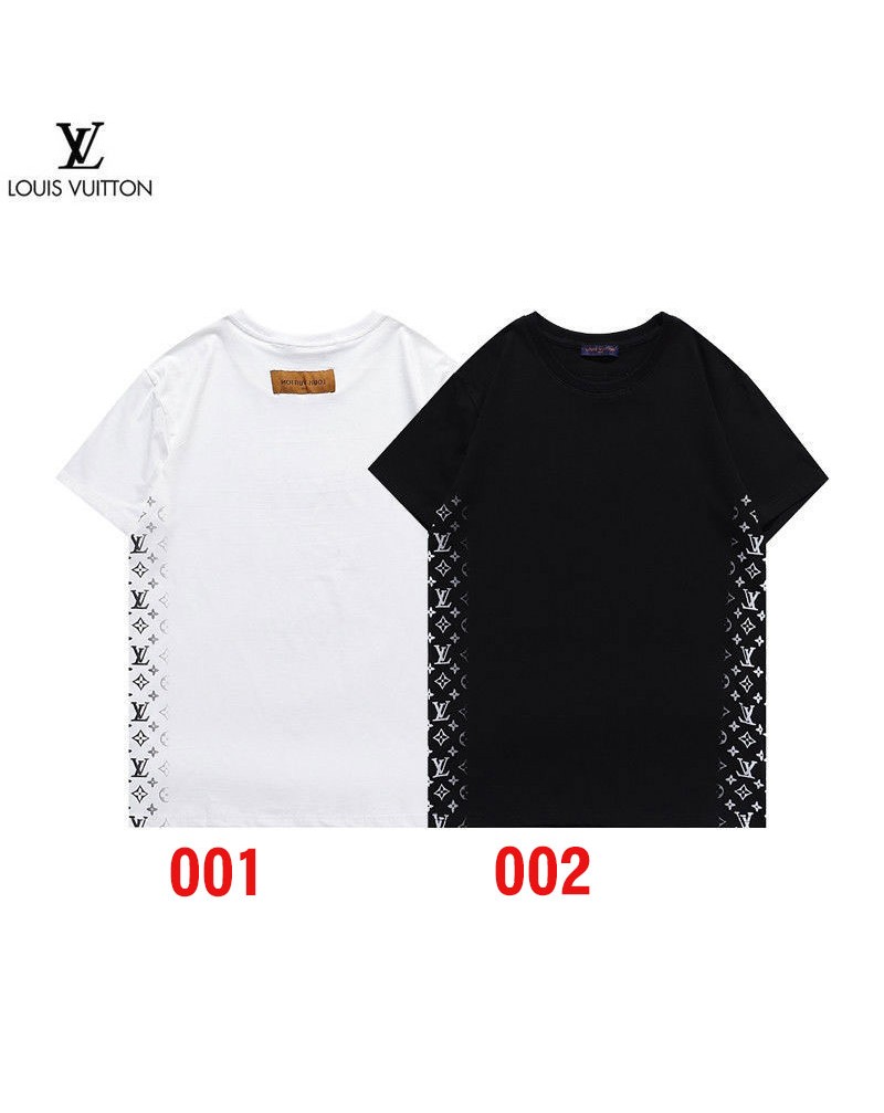 ルイヴィトンtシャツ半袖お洒落モノグラム付きウェア上着コットン製人気トップスメンズレディース兼用ファッション