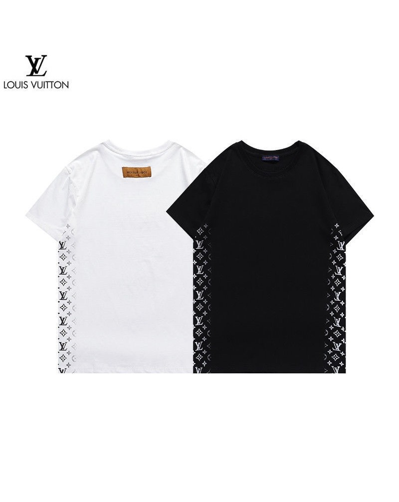 ルイヴィトンtシャツ半袖お洒落モノグラム付きウェア上着コットン製人気トップスメンズレディース兼用ファッション