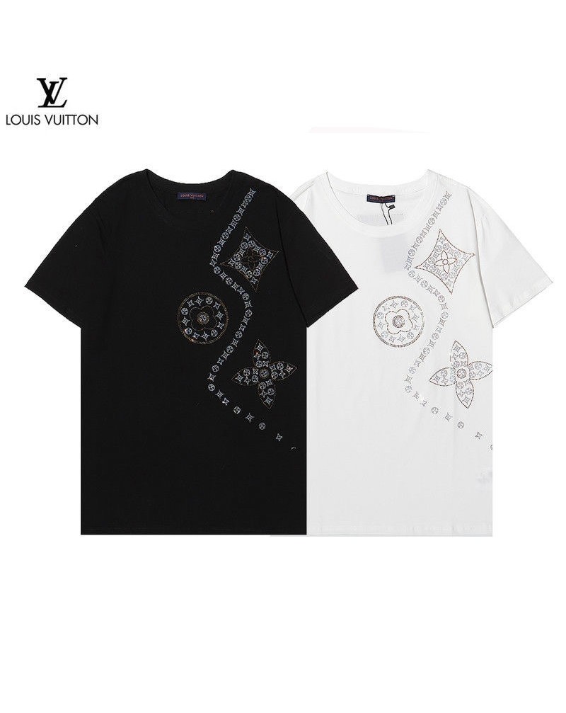 vuitton tシャツ半袖男女兼用人気ファッションカジュアルお洒落コットン製トップス経典モノグラム付き
