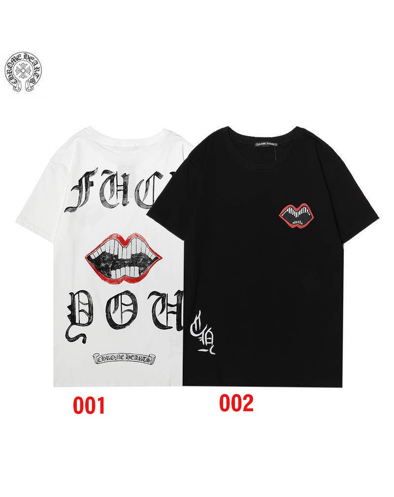 クロムハーツtシャツ半袖個性潮流ウェア上着コットン製人気ファッショントップスペアお揃い