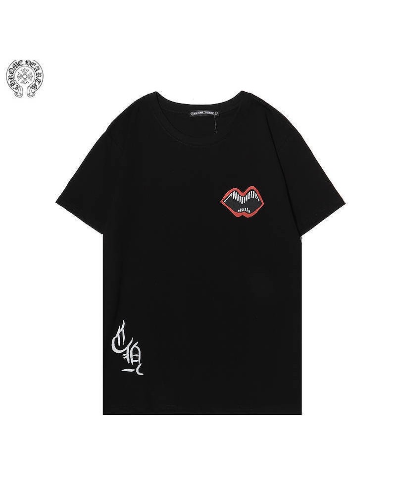 クロムハーツtシャツ半袖個性潮流ウェア上着コットン製人気ファッショントップスペアお揃い
