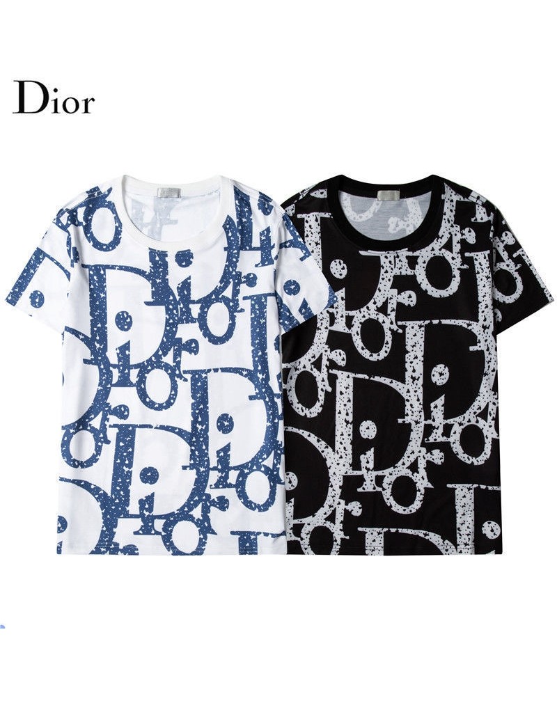 Dior tシャツ半袖コピー経典ロゴプリント付きディオールティシャツウェア上着コットン製トップスカジュアルファッション人気新品男女向け