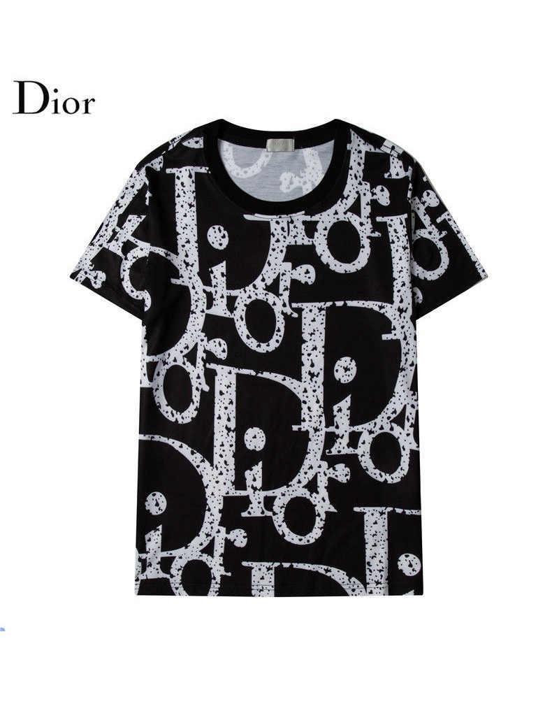 Dior tシャツ半袖コピー経典ロゴプリント付きディオールティシャツウェア上着コットン製トップスカジュアルファッション人気新品男女向け