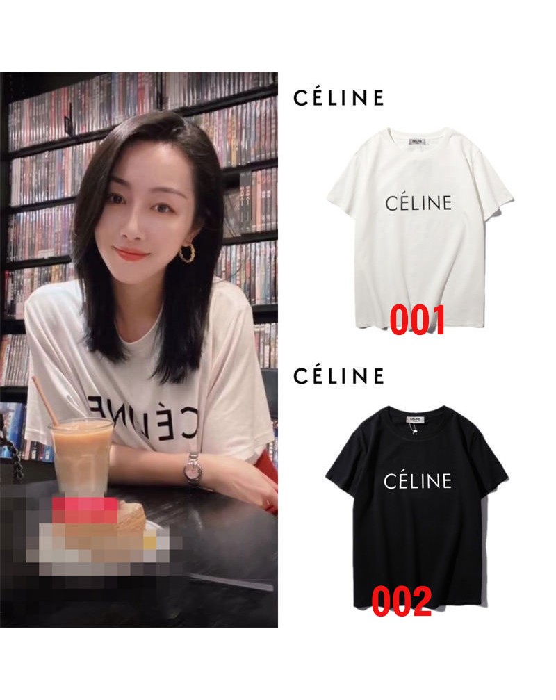 CELINE Tシャツ半袖カジュアルファッション潮流ウェア上着コットン製トップス男女向け人気お洒落ティシャツ流行