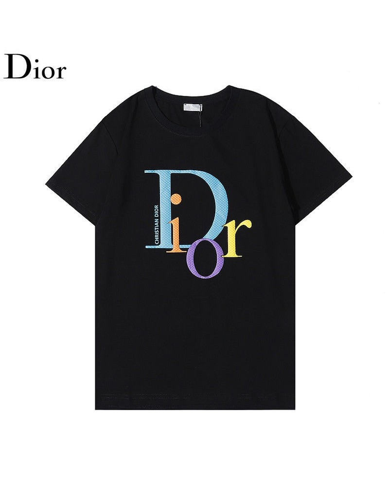 ディオールtシャツ半袖お洒落カジュアル人気ウェアトップスコットン製ソフト通気性よい個性ロゴ付き男女むけ兼用ブランドトップス