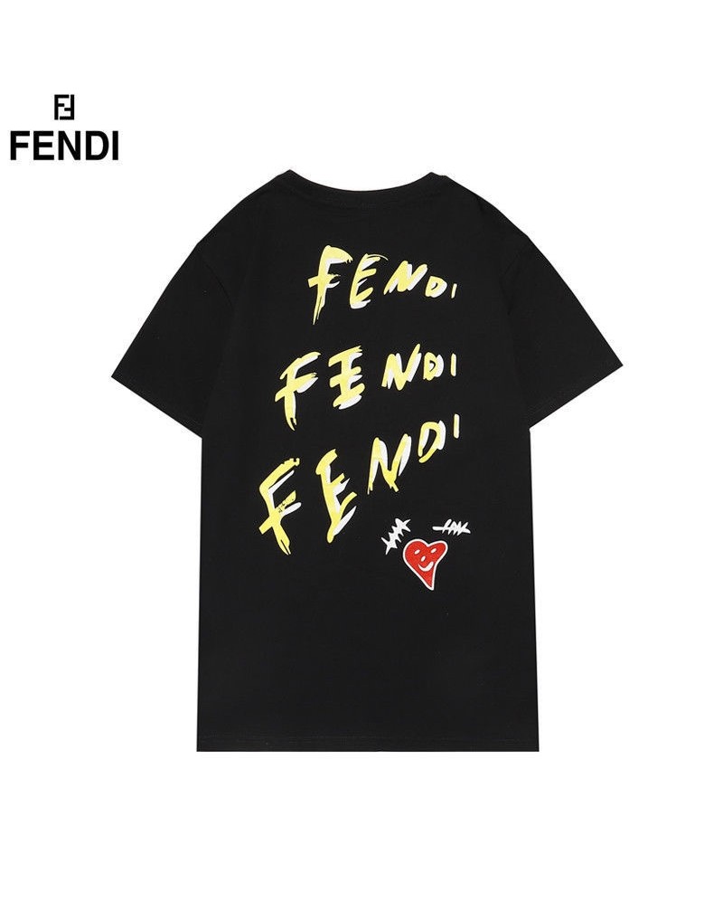 フェンデイ Tシャツ半袖個性潮流人気トップスコットン製ウェア上着ペアお揃い可愛いくまちゃんファッションカジュアル
