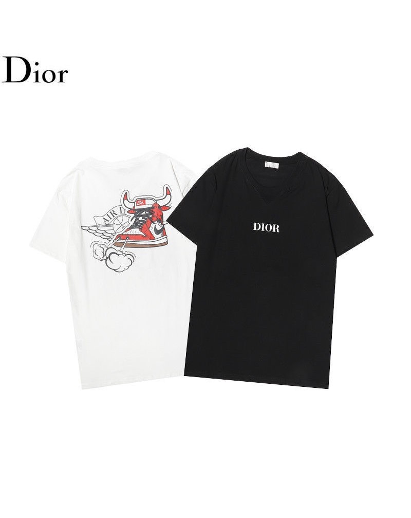 ディオールジョーダンコラボtシャツ半袖お洒落カジュアルファッション人気ティシャツ個性潮流トップス男女向け