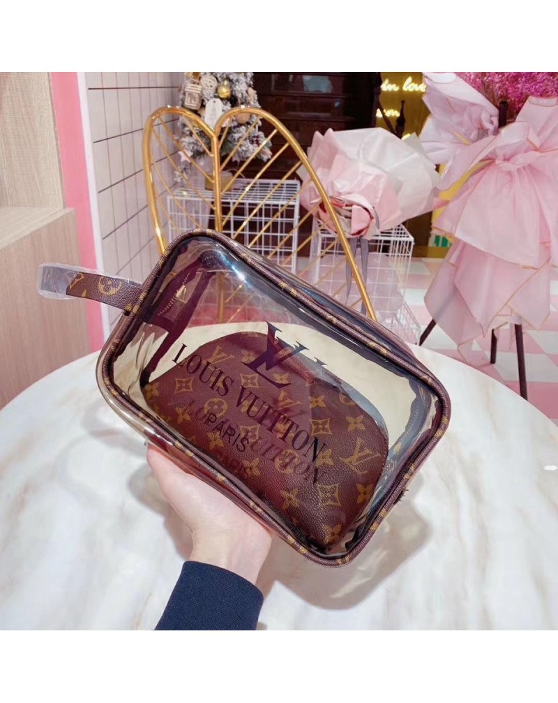 ルイヴィトン 収納ケースお洒落ヴィトンポーチ pvc防水化粧品洗濯物用品収納バッグ