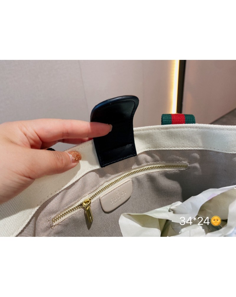 グッチトートバッグお洒落経典高級ハンドバッグ超人気新作キャンバスレザー組合せ