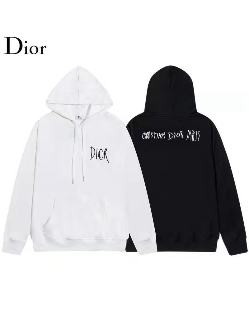 ディオールパーカーカジュアルフード付きファッションスウェットコットン製トップスお洒落個性刺繍ロゴ男女向け人気