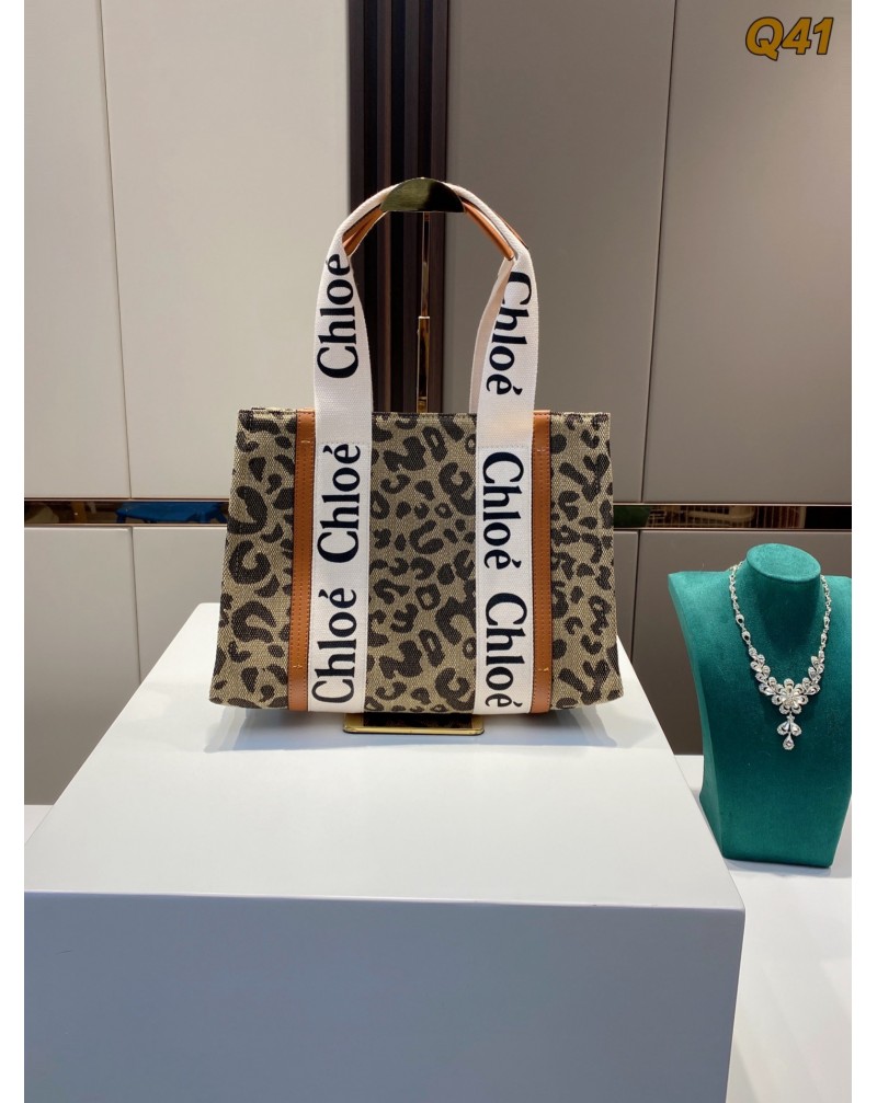 Chloe ミニトートバッグお洒落豹紋プリント付きファッション人気ハンドバッグショピングバッグ芸能人愛用