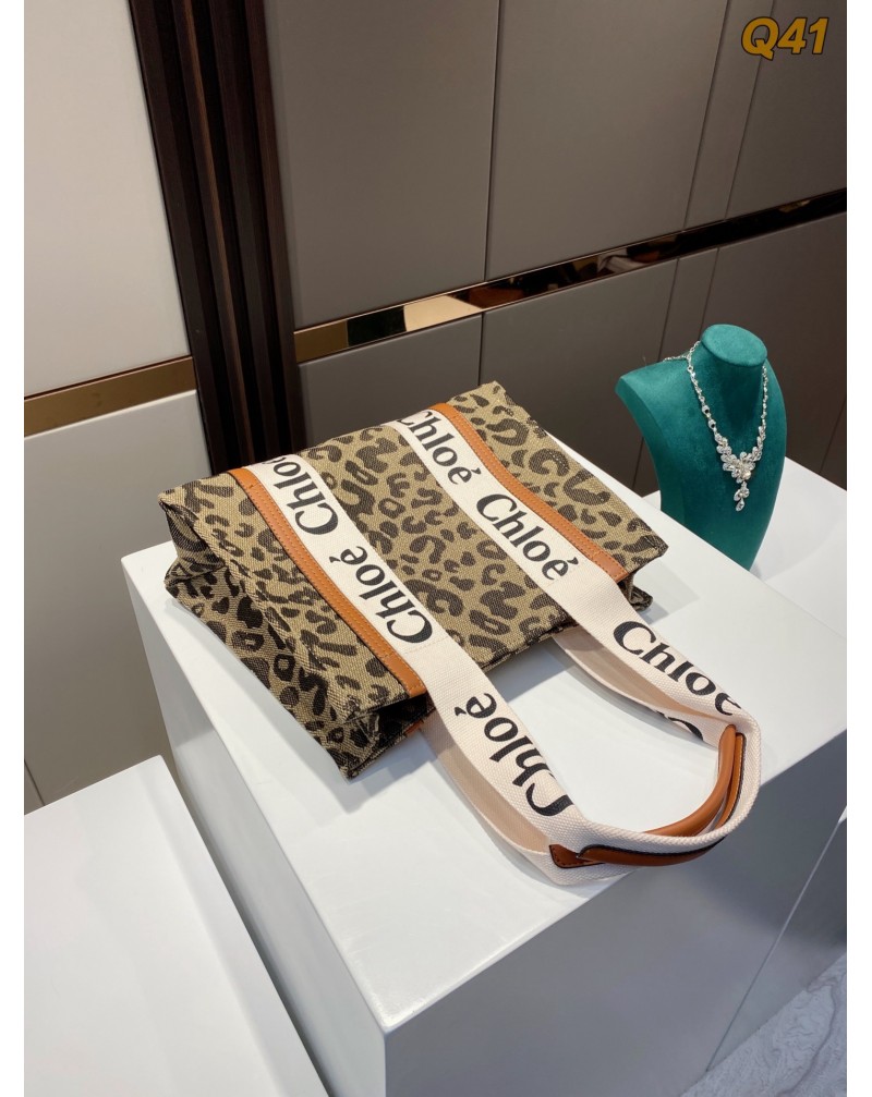 Chloe ミニトートバッグお洒落豹紋プリント付きファッション人気ハンドバッグショピングバッグ芸能人愛用