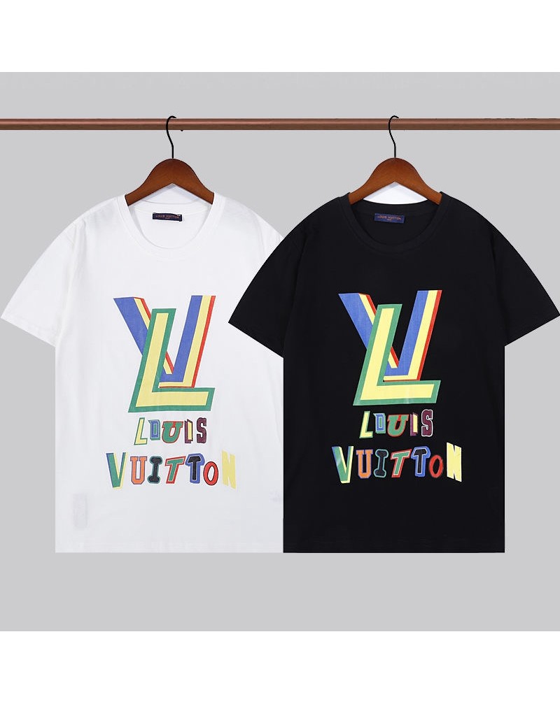 ルイヴィトンtシャツ半袖NBAコラボティシャツトップスお洒落プリント付きファッションカジュアル上着男女兼用