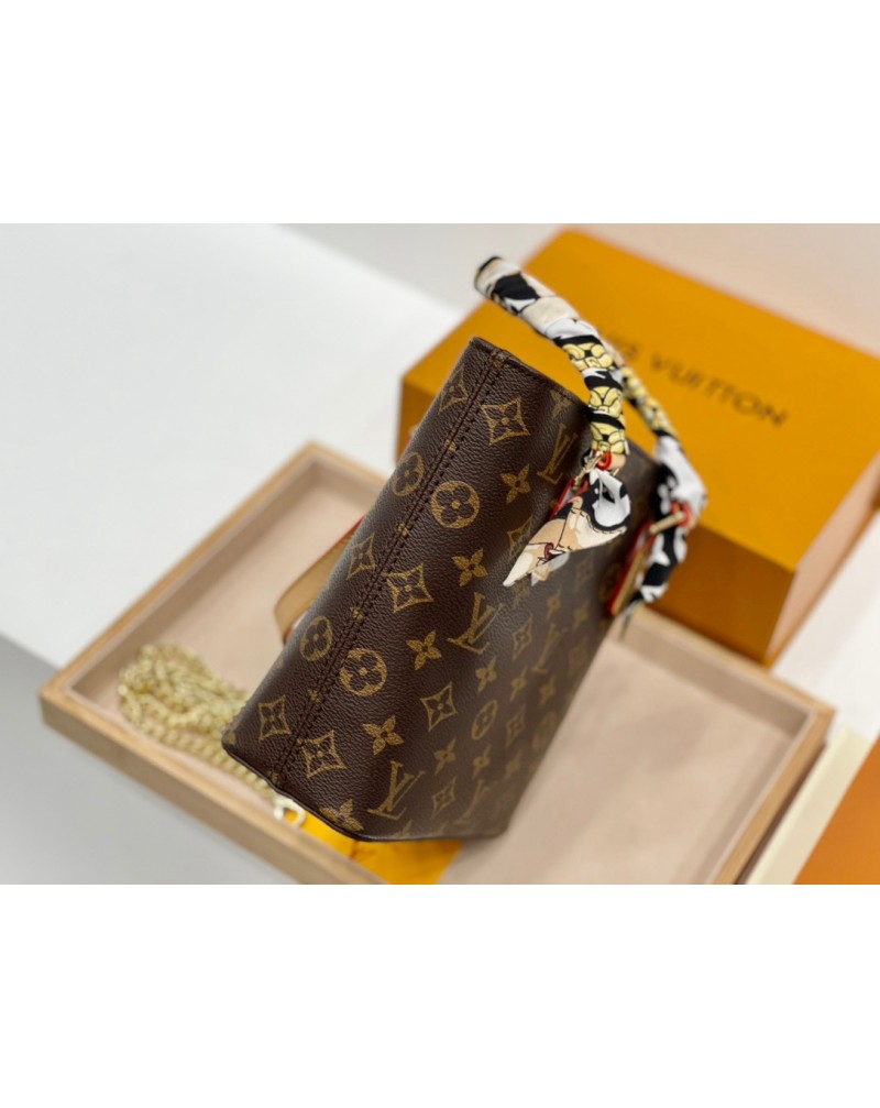 ルイヴィトン ハンドバッグお洒落ファッションブランドショルダーバッグチェーン肩紐付き超人気芸能人愛用スカーフ付き ルイヴィトン ハンドバッグお洒落ファッションブランドショルダーバッグチェーン肩紐付き超人気芸能人愛用スカーフ付き