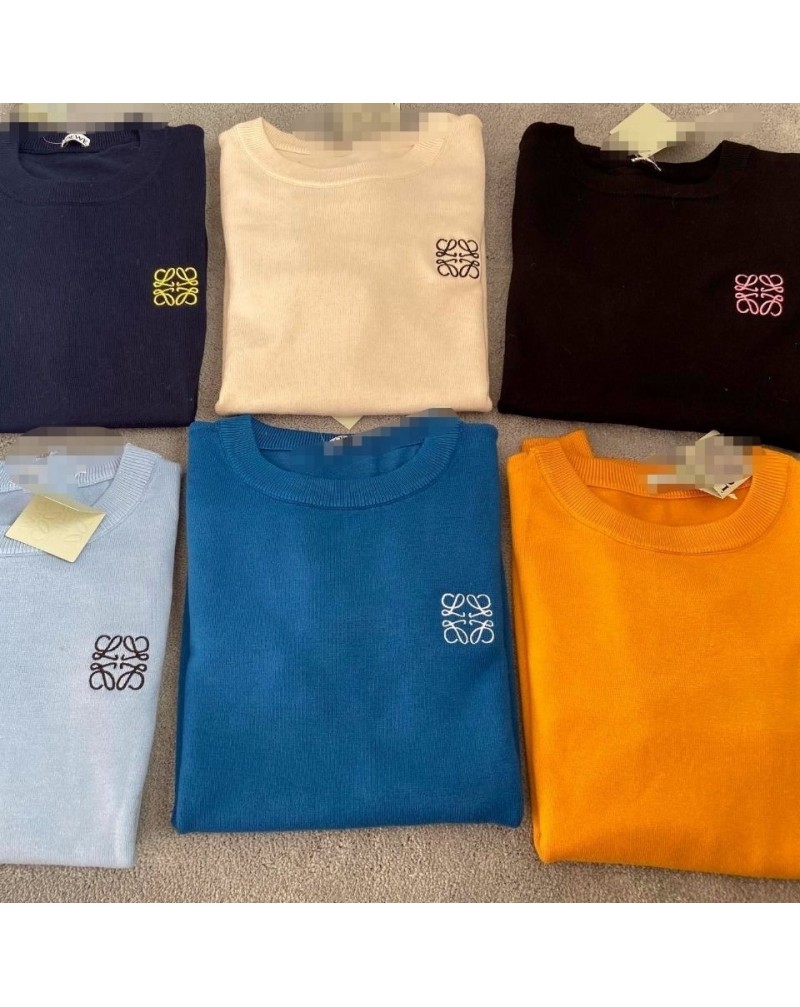 ロエベ ニットトップスお洒落刺繍セーターファッション超人気男女向け編み物上着ソフト暖かい