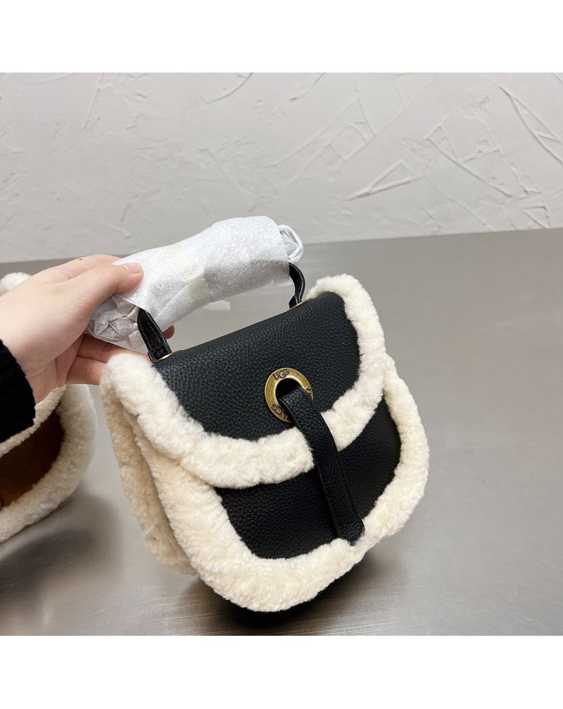 uGgショルダーバッグお洒落人気ブランドミニ斜め掛けバッグ高級ひつじの毛製ファッション