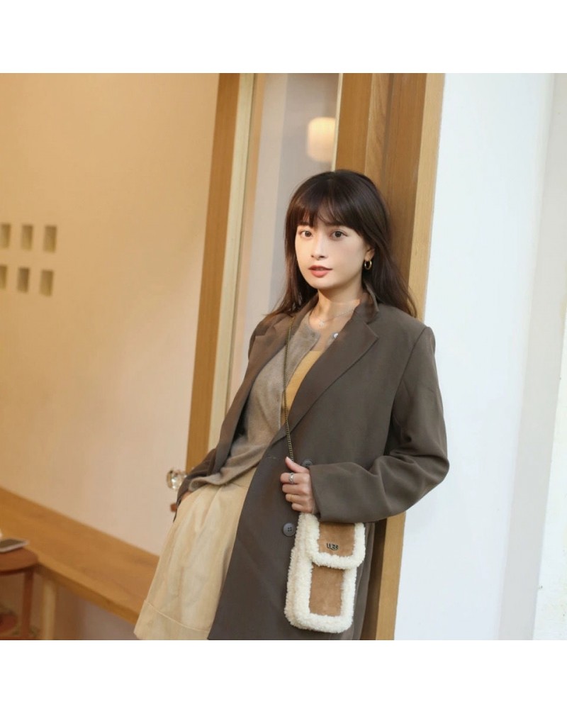 Ugg携帯バッグお洒落可愛いモコモコ斜め掛けて携帯電話収納ケース 口紅やイヤホンケースやティッシュ入れ