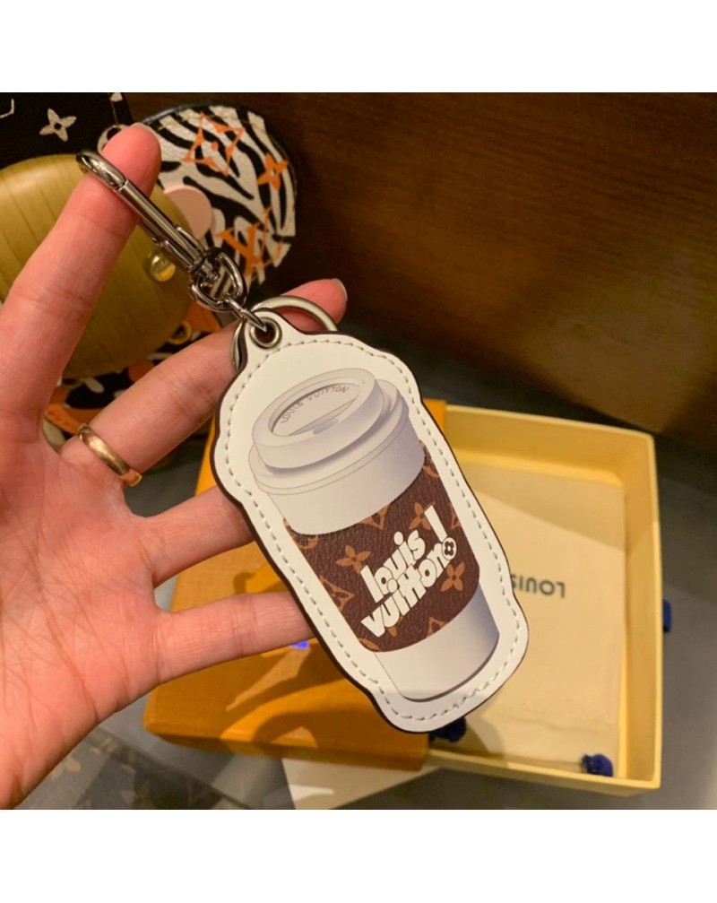 可愛いヴィトンキーホルダーコーヒーカップの模型キーリング携帯便利お洒落人気