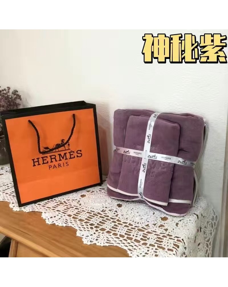 エルメスフェンデイルイヴィトン タオルバスタオル二点セットコットン製ソフト暖かい柔らかいタオル