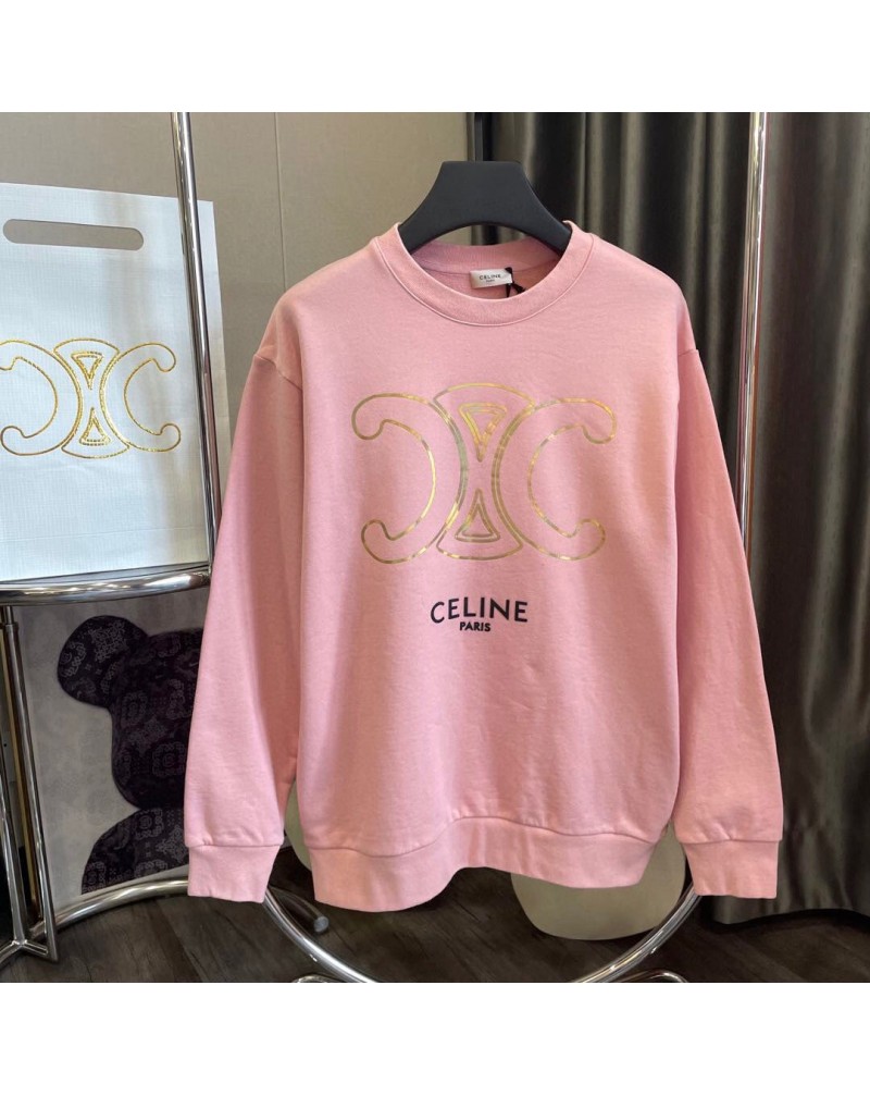 セリーヌトレーナーお洒落カジュアルファッションスウェットトップス男女向けコットン丸首長袖 セリーヌトレーナーお洒落カジュアルファッションスウェットトップス男女向けコットン丸首長袖
