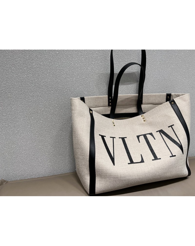 VLTN トートバッグお洒落ファッションショピングバッグ  キャンバス大容量バッグファッション人気