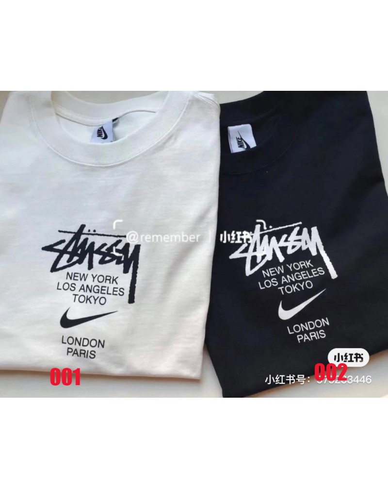 Stussy ナイキコラボtシャツ半袖お洒落人気潮流男女向けトップスカジュアルファッション上着