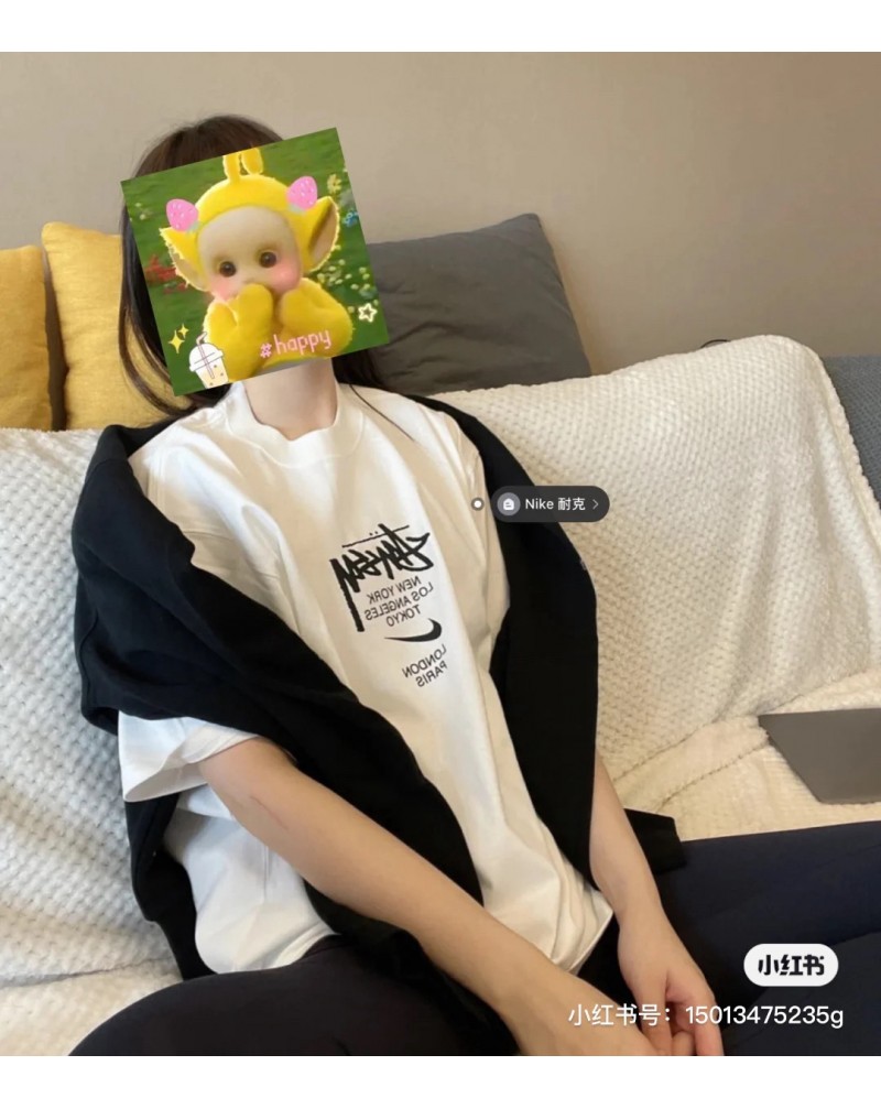 Stussy ナイキコラボtシャツ半袖お洒落人気潮流男女向けトップスカジュアルファッション上着