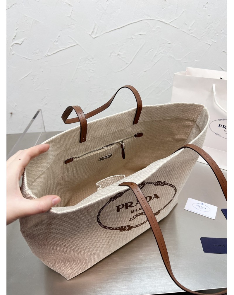 プラダトートバッグお洒落ファッションキャンバスバックショピングバッグ人気s22新品