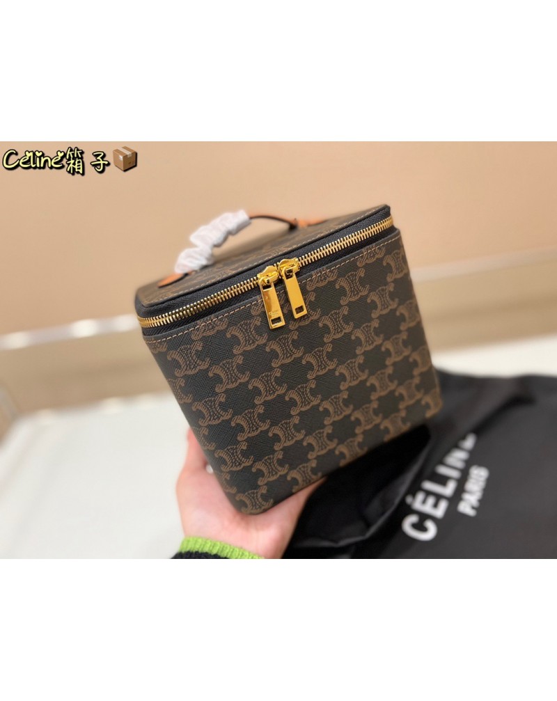 セリーヌ化粧ポーチお洒落四角型ハンドポーチ高品質牛革ファッション人気