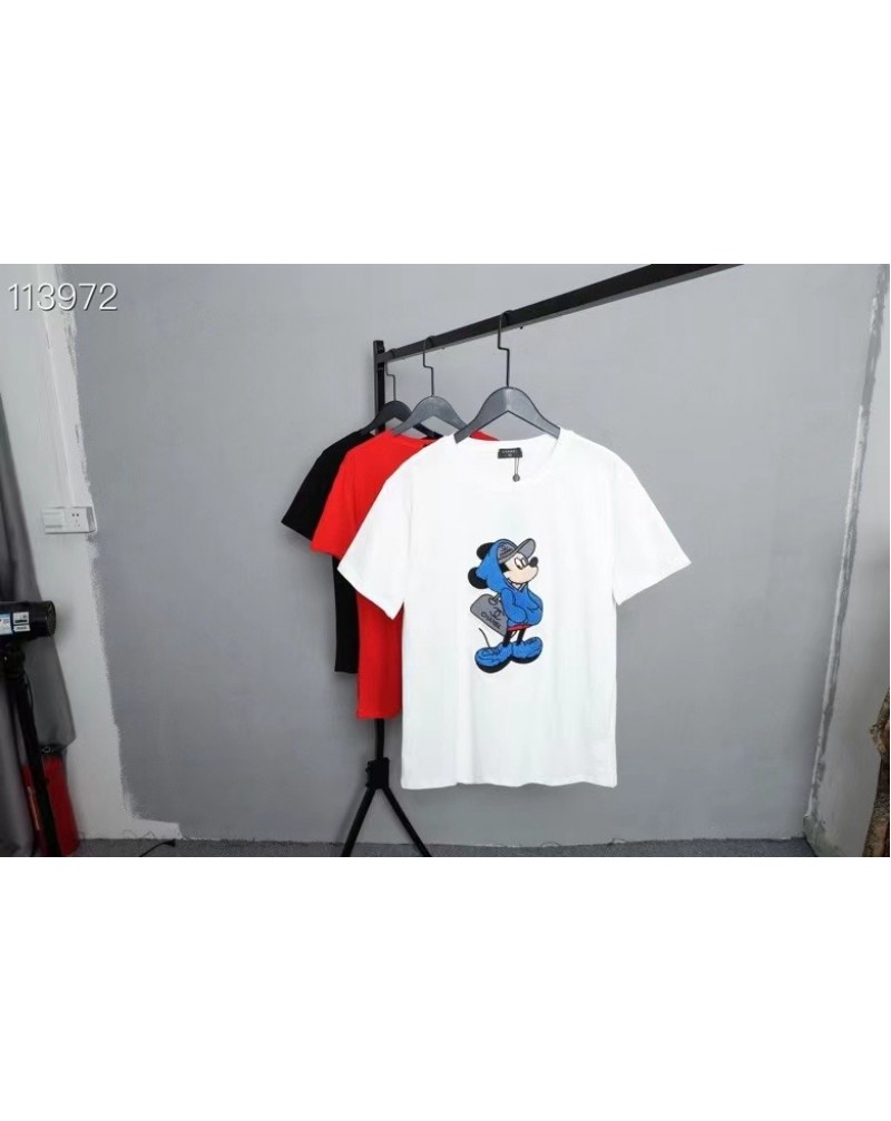 シャネルＴシャツ半袖可愛いミッキー付きお洒落ティシャツトップスコットンソフトペアお揃い上着