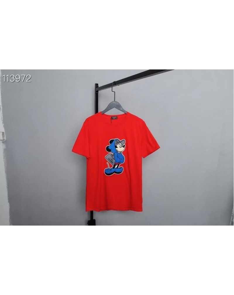 シャネルＴシャツ半袖可愛いミッキー付きお洒落ティシャツトップスコットンソフトペアお揃い上着