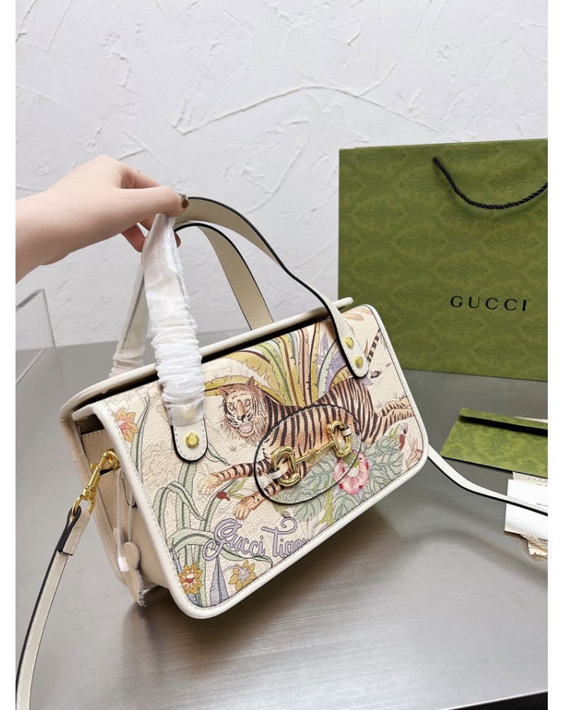 ブランドハンドバッグショルダーバッグ人気新作虎プリント付きファッションお洒落ボックス斜め掛けバッグ高品質革製