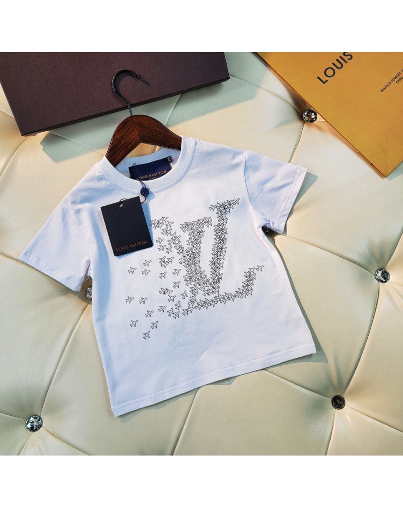 ヴィトンｔシャツ半ズボンセット子供用お洒落ファッション夏物トップス上下セットキッズ向け