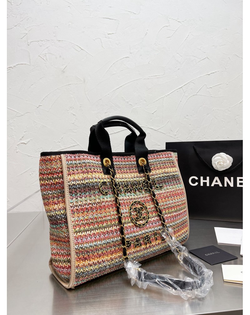 シャネルショピングバッグお洒落ボヘミアビーチバッグファッション人気新作チェーン肩紐芸能人愛用