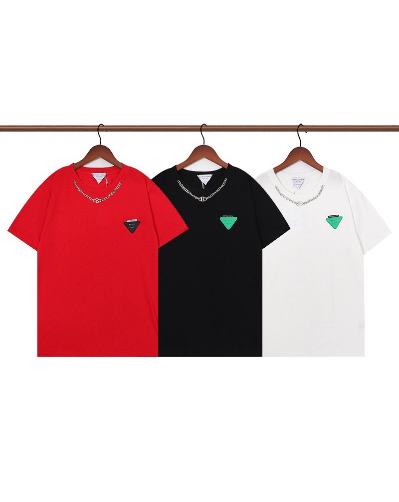 BV Tシャツ半袖個性潮流チェーン付き丸首ティシャツトップスメンズレディース向け人気ファッションブランドｔシャツ