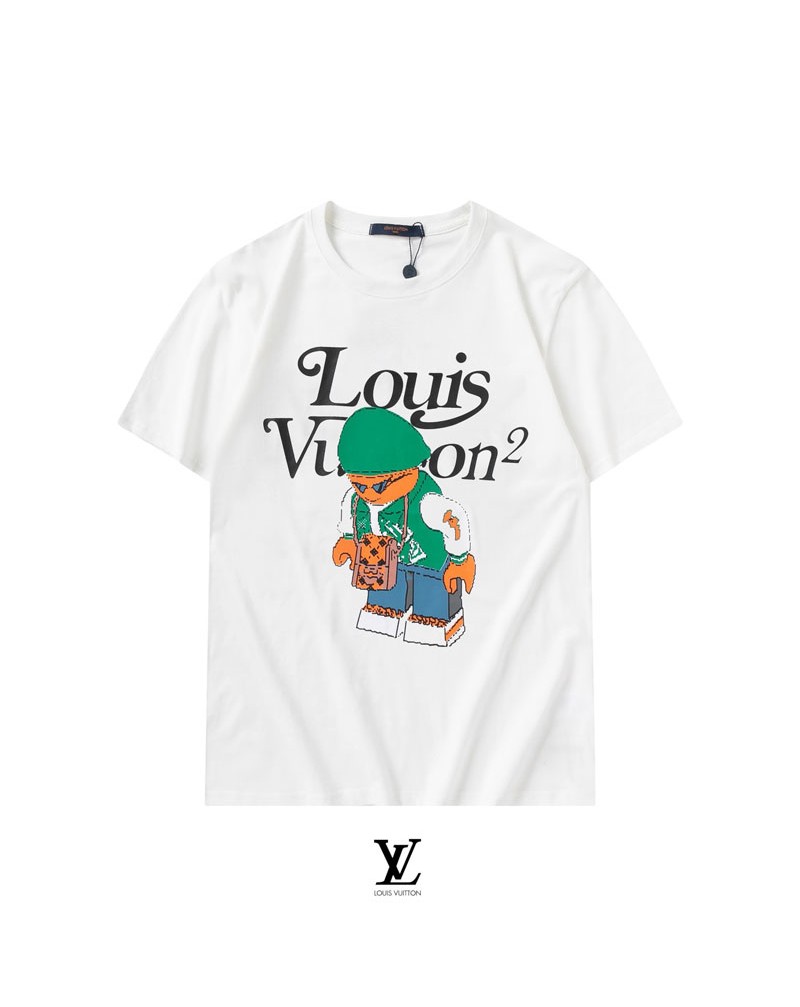 ヴィトンｔシャツ半袖個性潮流22SS新作ティシャツトップスコットン製人気ファッション男女向け