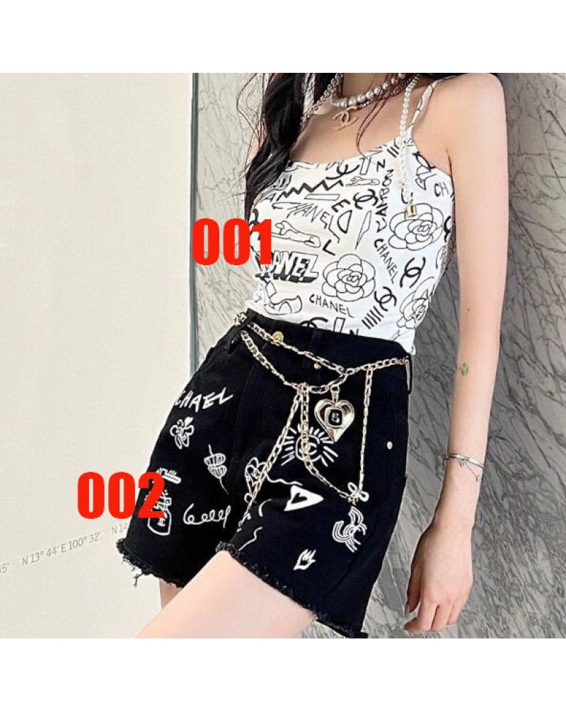 シャネル チョッキ吊り上着お洒落個性小香風半ズボン人気新作ファッション女性向け