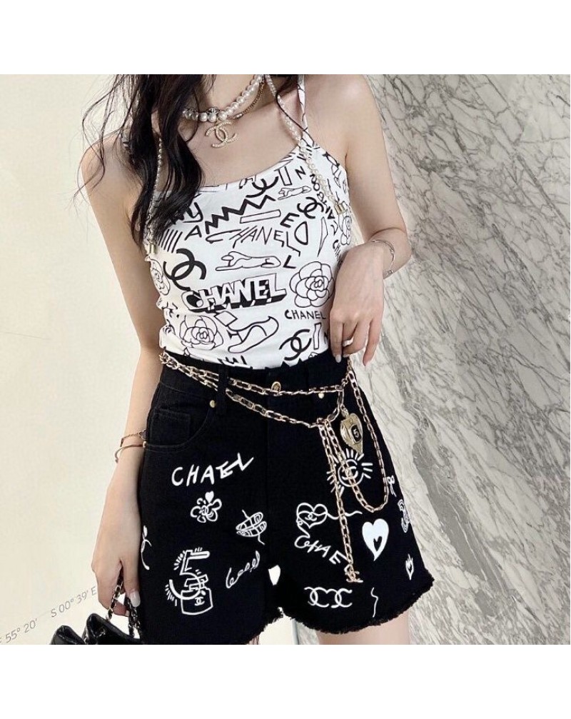 シャネル チョッキ吊り上着お洒落個性小香風半ズボン人気新作ファッション女性向け