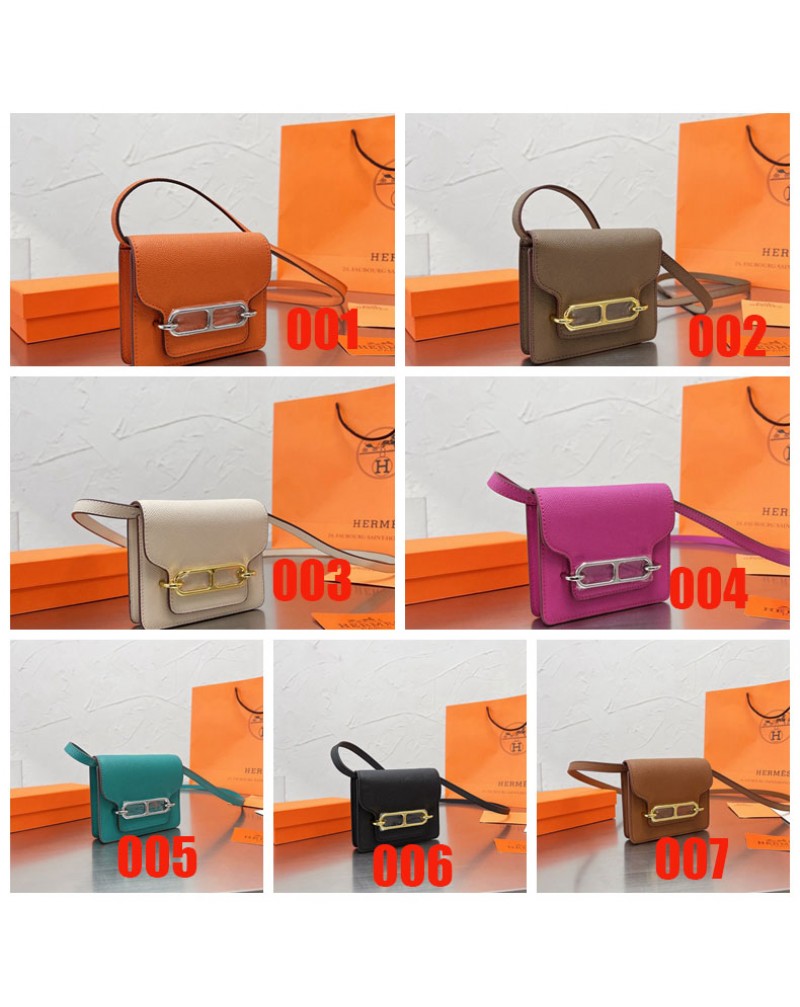 エルメスミニショルダーバッグ高級革製ファッション斜め掛けてバッグ猪の鼻ロゴ可愛いカバン芸能人セレプ愛用