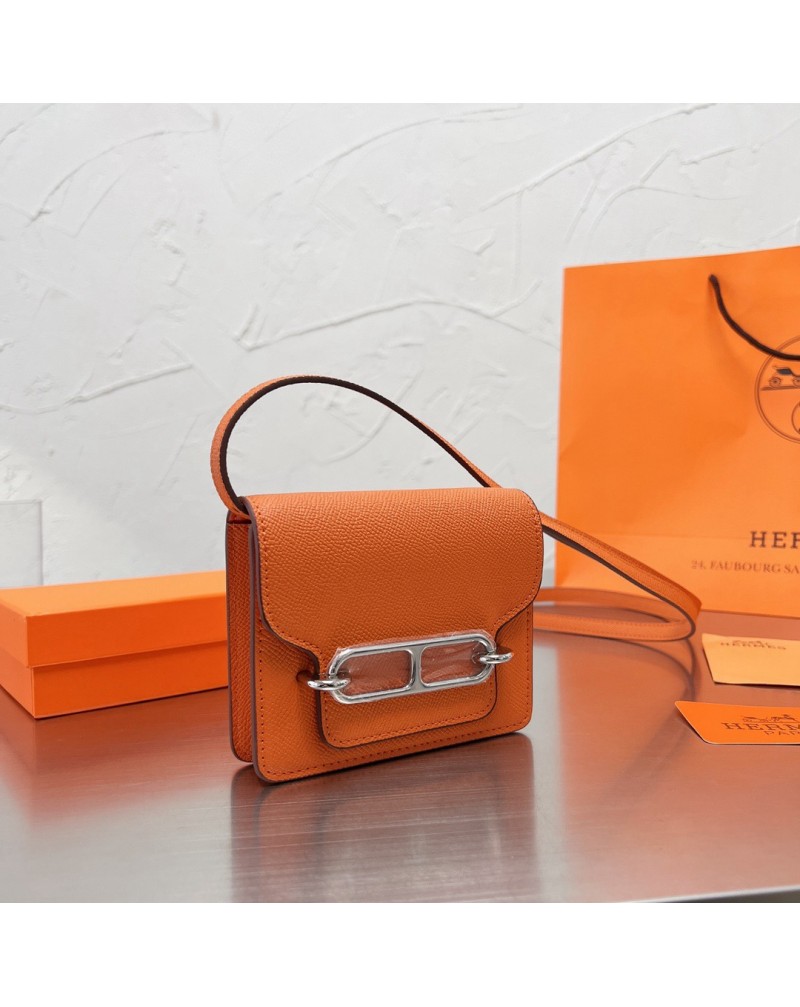 エルメスミニショルダーバッグ高級革製ファッション斜め掛けてバッグ猪の鼻ロゴ可愛いカバン芸能人セレプ愛用