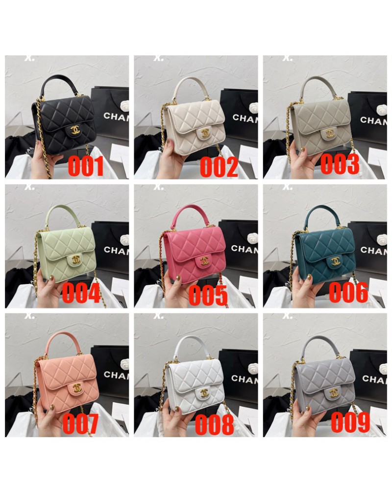 シャネルショルダーバッグハンドバッグお洒落小香風菱形革製チェーン肩紐付き可愛いカバン新作