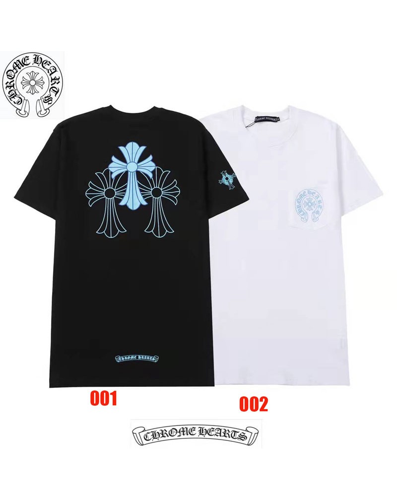 クロムハーツｔシャツ半袖個性潮流独特ロゴコットン製ティシャツトップスカジュアルファッション男女向け人気